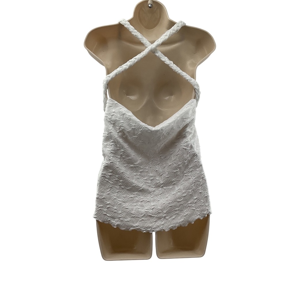 Free People White Textured Braided Halter Cowl Neck Top OB1704292 Womens Small - Picture 7 of 10